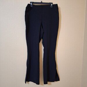 Lane Bryant Womens‎ Black Flare Split Hem Elastic Waist Pull On Pants 14/16